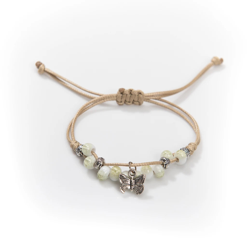 Handmade Vintage Ceramic Butterfly Adjustable Bracelet - Smarsty