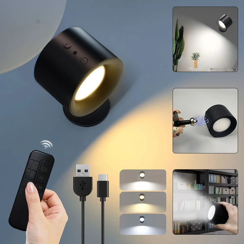 LED Wall Sconces with Touch Control and 360 Rotation - Smarsty