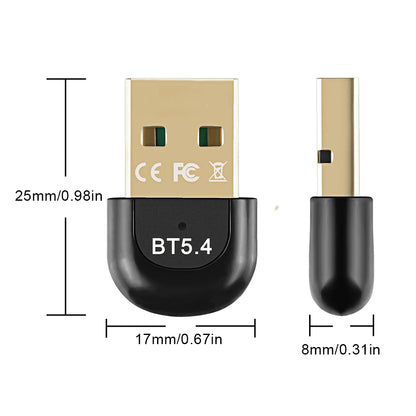 Bluetooth Adapter for PC USB Bluetooth 5.4 Dongle Bluetooth Receiver for Speaker Wireless Mouse Keyboard Music Audio Transmitter