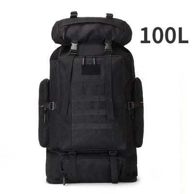 80L/100L  Mountaineering Bag Climb Bag Tactical Backpacks Large Backpack Outdoors Hiking Camping Travel Bags - Smarsty