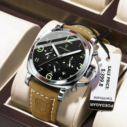 Luxury Waterproof Military Watch for Men Luminous Leather - Smarsty