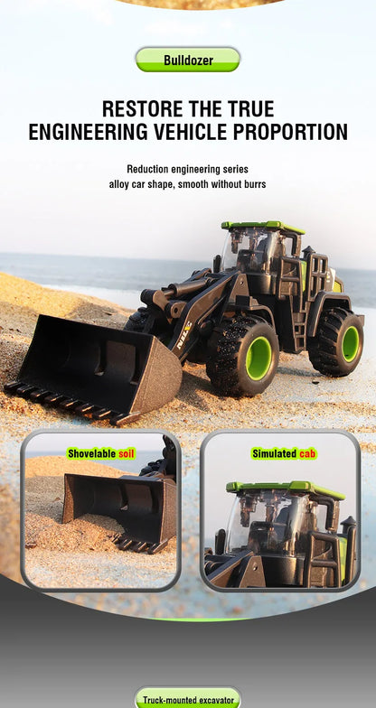 1/50 Model Car Bulldozer Truck Excavator Crane Forklift Construction Engineering Vehicle Toys for Boys Children Educational Toys by Smarsty