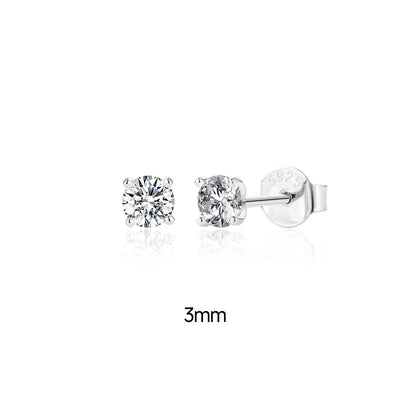 Moissanite Stud Earrings 0.5 To 1.2 Carat Sterling Silver - Smarsty