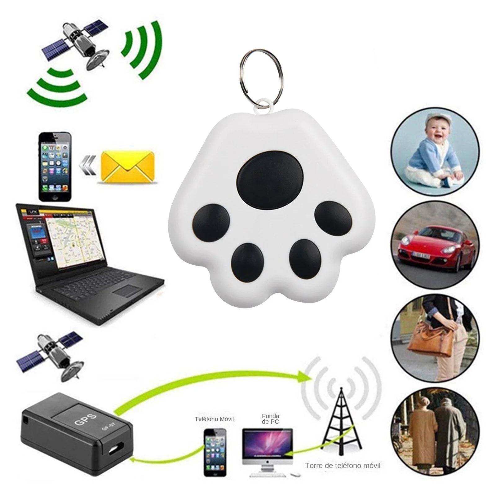 Mini GPS Tracker Bluetooth Anti-Lost Device for Pets and Kids - Smarsty