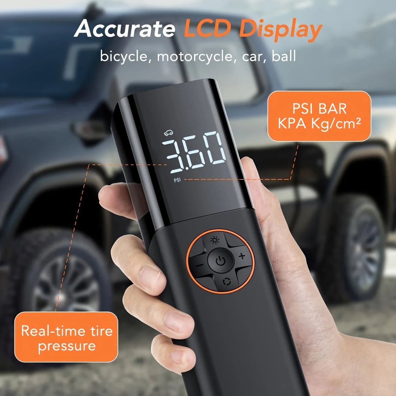 Tire Inflator Portable Air Compressor, DC 12V Small Air Pump for Car Tires, 150PSI Electric Tire Pump - Smarsty