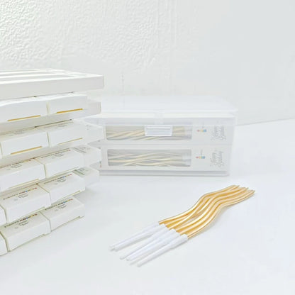 6/12/48pcs/1case Birthday Candles Spiral Cake Candles  Long Thin Cake Candles For Wedding Party And Cake Decoration - Smarsty