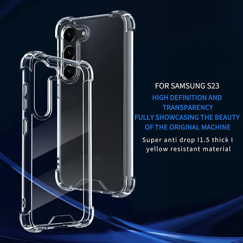 Smarsty Hybrid Shockproof Galaxy Clear Case With Anti Scratch Shield -