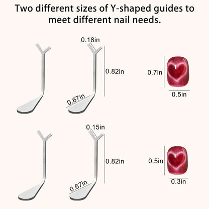 2Pcs Cat's Eye Nail Magnet for Heart-Shaped Effects - Smarsty