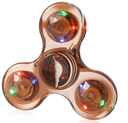 Crystal Luminous LED light Fidget Spinner Hand Top Spinners Glow in Dark EDC Stress Relief Toys Kinetic Gyroscope for Children by Smarsty