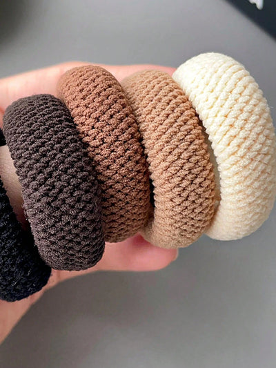 5/10 Mix Color High Elasticity Thickened Versatile Simple Scrunchies, Hair-Friendly (Random Color) Hair Ties Hair Rope - Smarsty