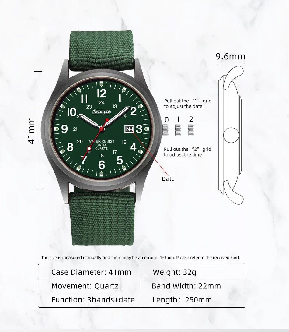 Luxury Mens Luminous Quartz Watch with Calendar - Smarsty