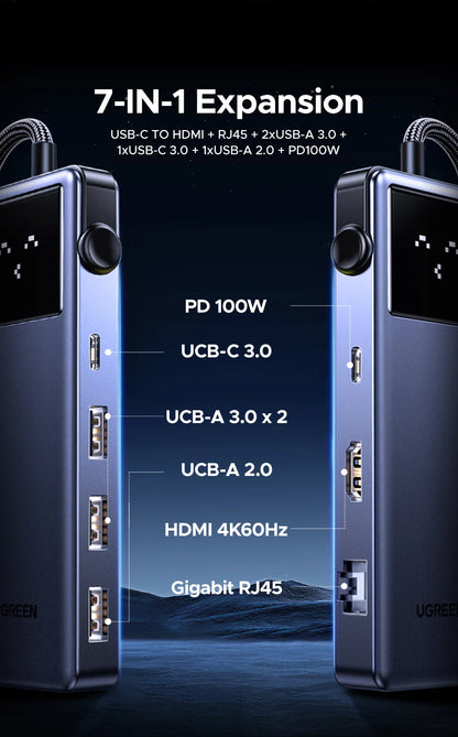 USB C Hub With 4K HDMI And Gigabit Ethernet Docking