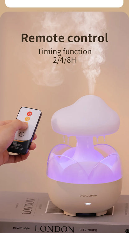 Mushroom Rain Humidifier and Aroma Diffuser with Colorful Night Lights - Smarsty