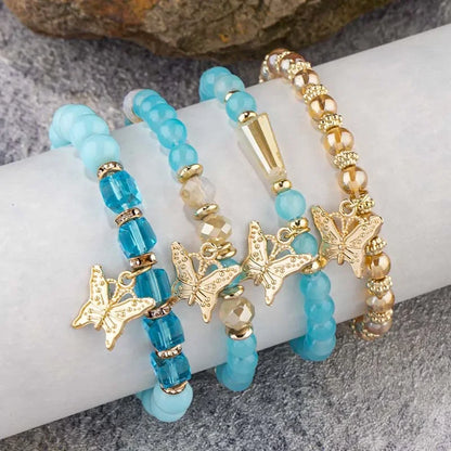 Trendy Butterfly Beaded Bracelet Set for Women - Smarsty