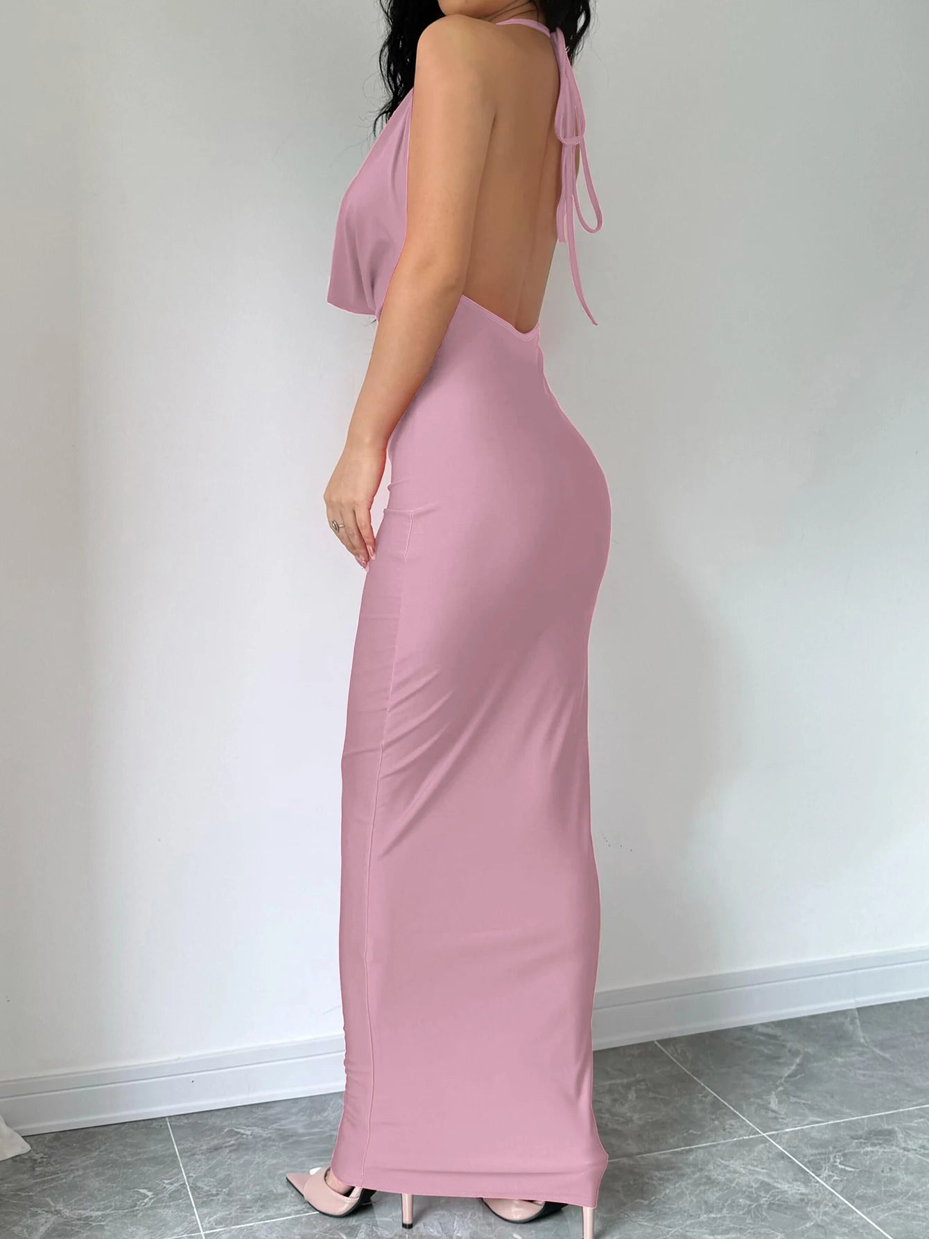 Dulzura Autumn Women Halter Backless Midi Dress For Women Bodycon Sexy Party Elegant Outfits Evening Birthday Clothes Y2K 2024 - Smarsty