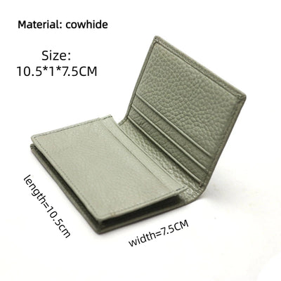 Genuine Leather Business Card Holder Name Card Case Credit Card Wallet for Men & Women - Smarsty