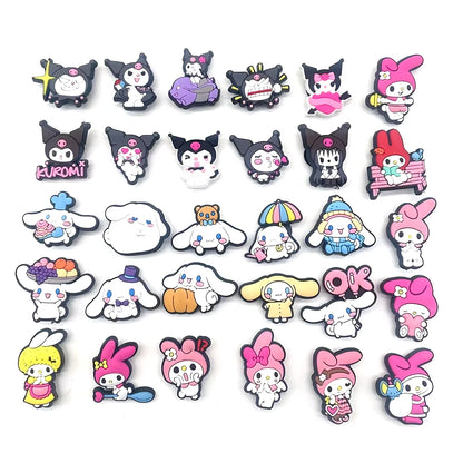 MINISO 10/30pcs Sanrio Shoe Decorations Accessories Charms For Clogs Bogg Bag Bubble Slides Sandals, Gift Idea for Birthday