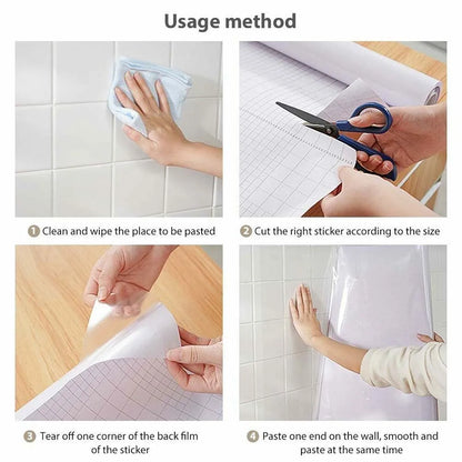 Transparent Oil-Proof Wall Sticker Heat-Resistant Self-Adhesive Film - Smarsty