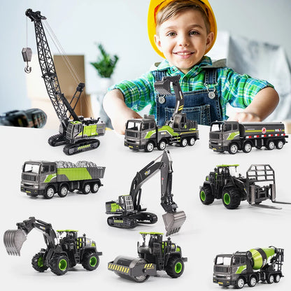 1/50 Model Car Bulldozer Truck Excavator Crane Forklift Construction Engineering Vehicle Toys for Boys Children Educational Toys by Smarsty
