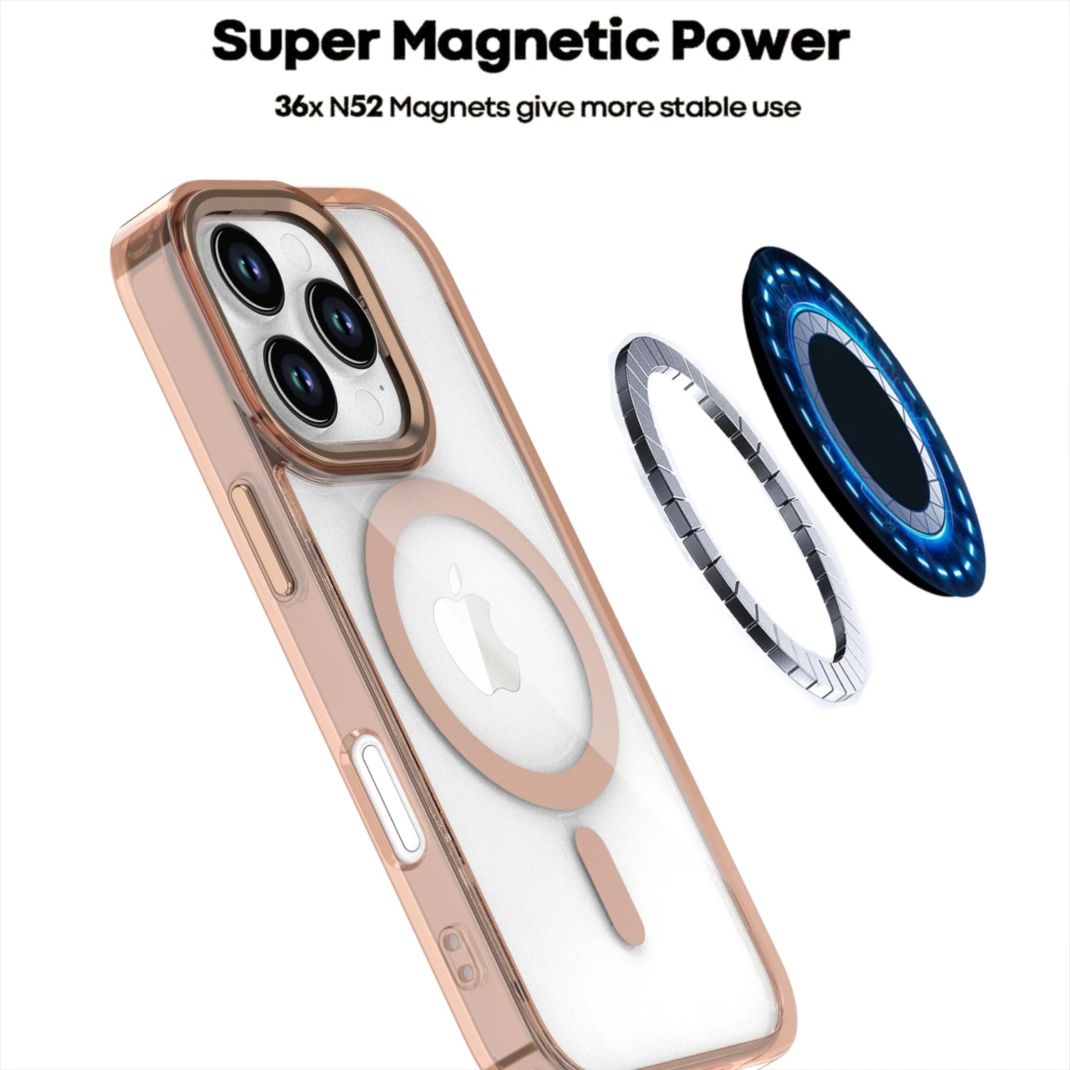 High hardness Magnetic Magsafe Metal Lens Buttons Clear Case For iPhone 16 Pro Max 15 Pro Max 14 Pro 13 12 11 X XS Protect Cover