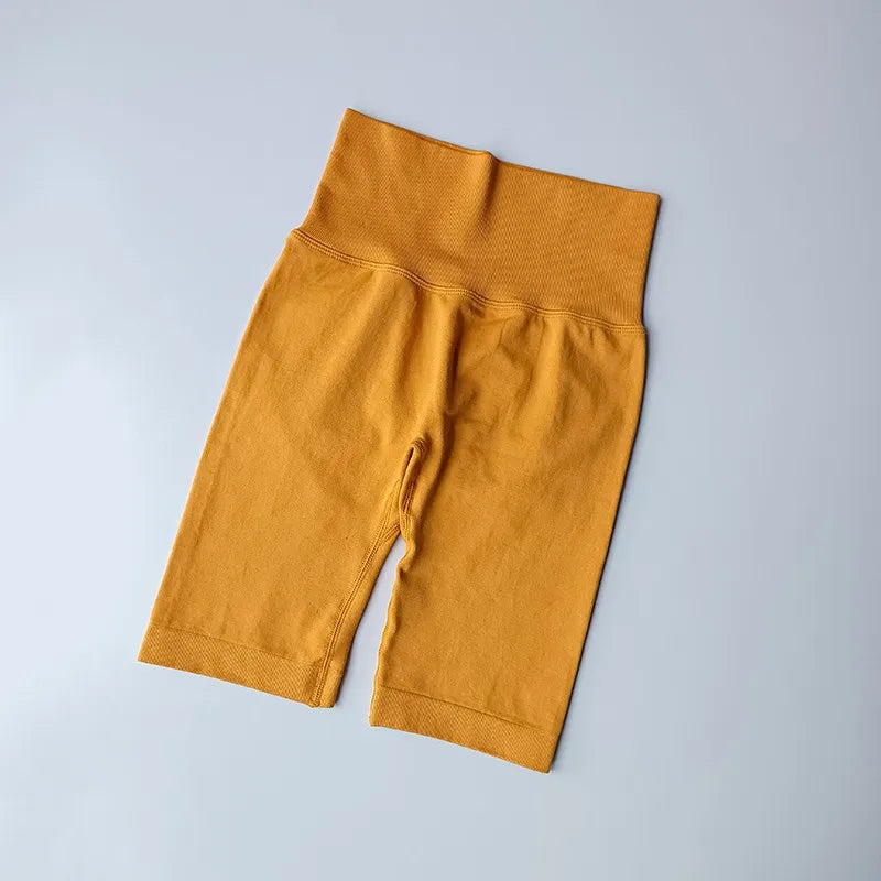 Women Yoga Shorts High Waist Sport Shorts Hip Push Up Soft Fitness Quick Dry Running Shorts Tummy Control Workout Gym Shorts - Smarsty