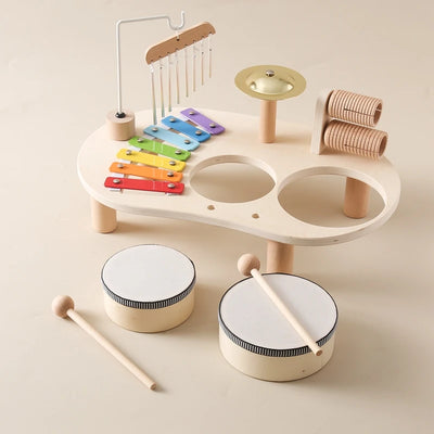 Baby Educational Toys Wooden Aeolian Bells Montessori Children's Musical Toys Xylophone Newborn Birthday Gifts Music Table Toys - Smarsty
