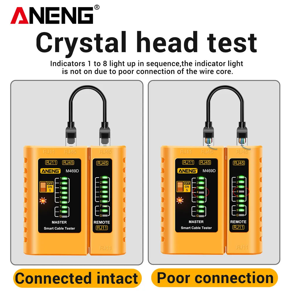 ANENG M469D Network Analyzer Tester for RJ45 and RJ11 - Smarsty