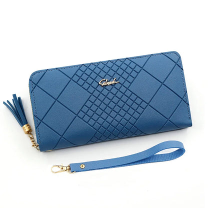 Zipper Money Coin Purse Women Card Holder Long PU Leather Clutch Wallet Large Capacity Lady Wristlet Phone HandBags Money Pocket - Smarsty