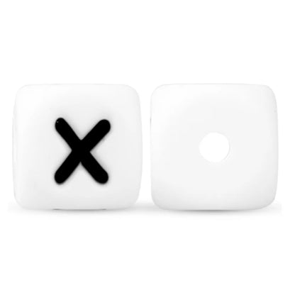 50Pcs Silicone Alphabet Beads White DIY Jewelry Making - Smarsty