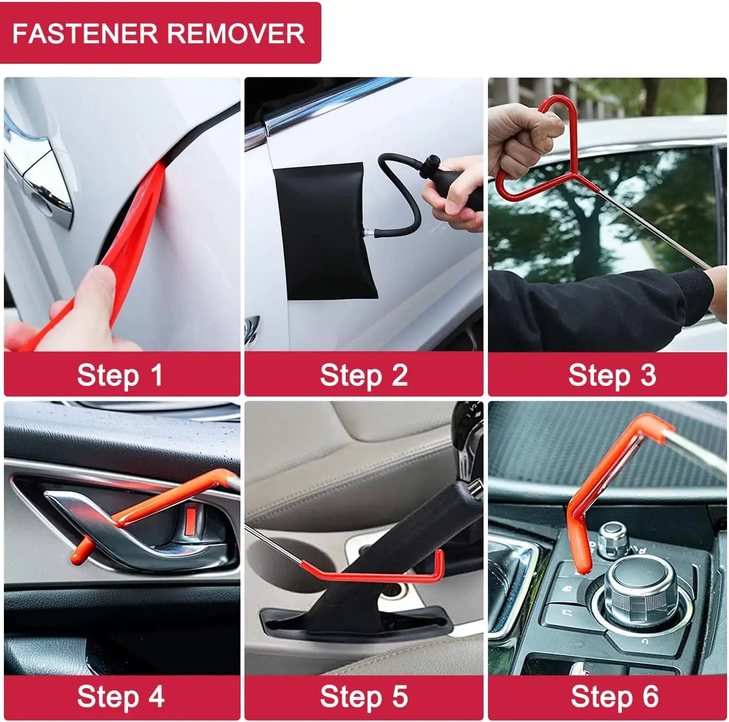 21/18PCS Car Door Tool Kit Inflatable Air Pump Auto Window Door Open Fixing Gripper Tools Long Reach Kits with Carrying Bag - Smarsty