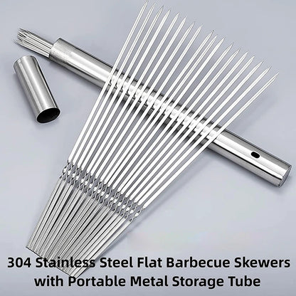 Stainless Steel Barbecue Skewers Reusable Easy Clean Design - Smarsty