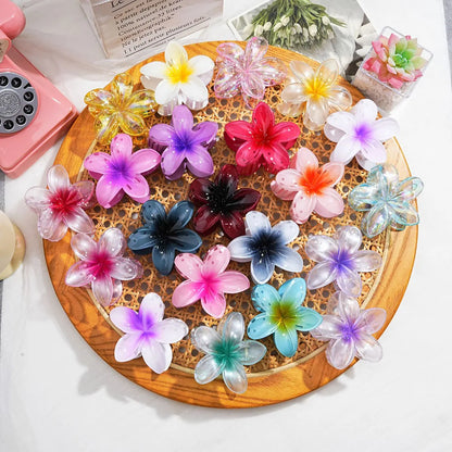 3 Piece Summer Floral Hair Claw Clips For Beach Lightweight - Smarsty