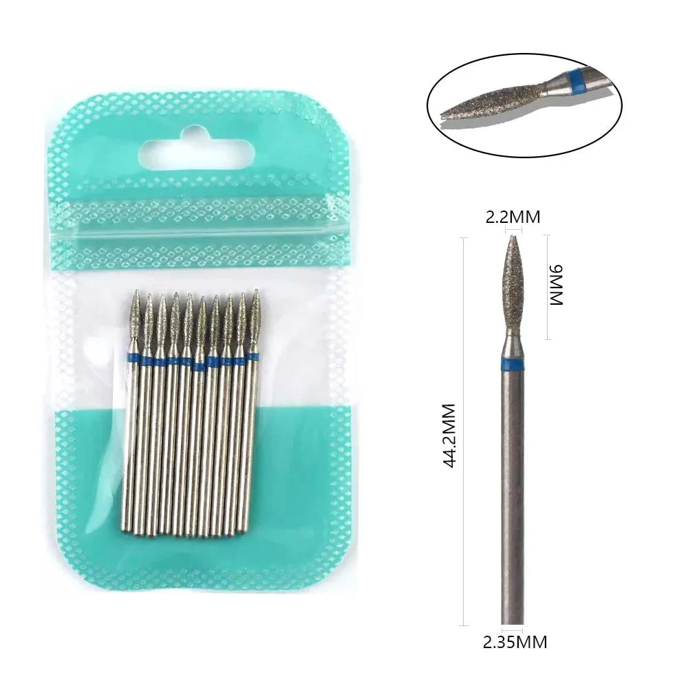 10 Piece Diamond Nail Drill Bit Set for Perfect Manicures - Smarsty