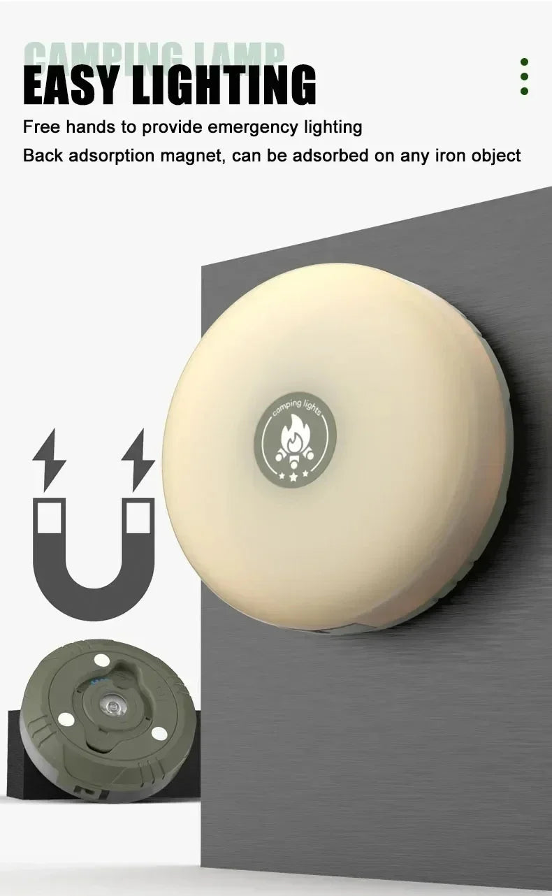 Camping String Lights,33Ft Light with Lanterns (2 in 1 Design),Camping Lights 2000mAh,IPX6 Waterproof,Rechargeable Flashlights by Smarsty