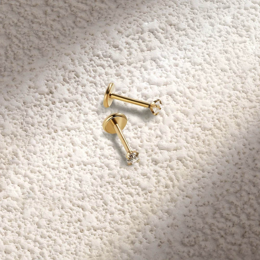 316L Stainless Steel Tiny CZ Cartilage Stud Earrings - Smarsty