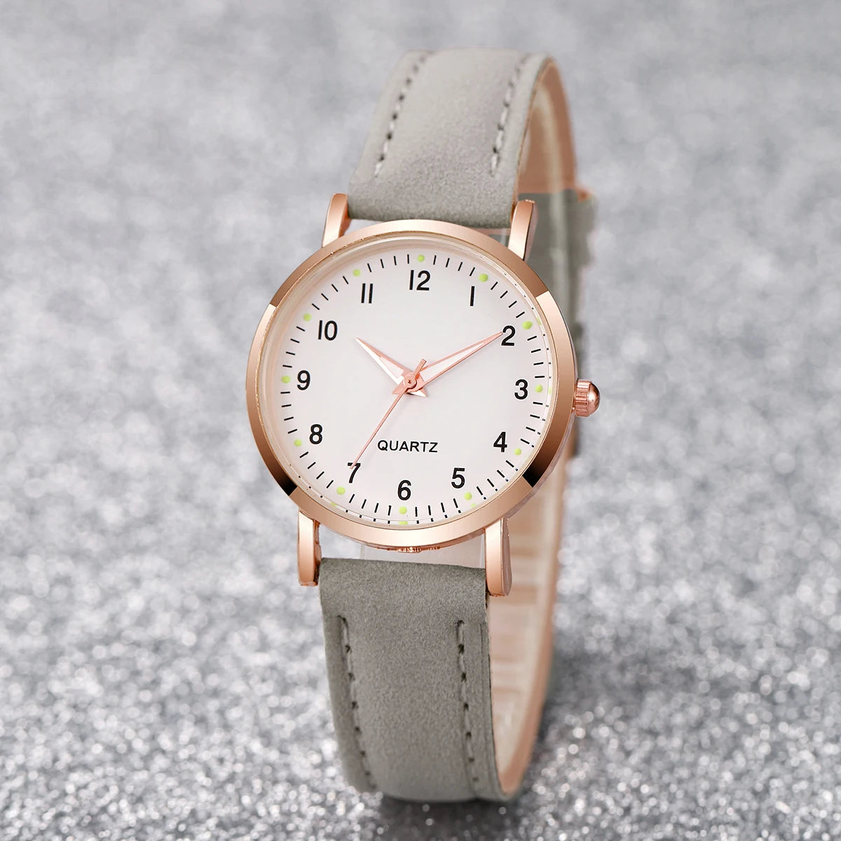Fashion Arabic Dial Quartz Watch with Leather Strap for Women - Smarsty