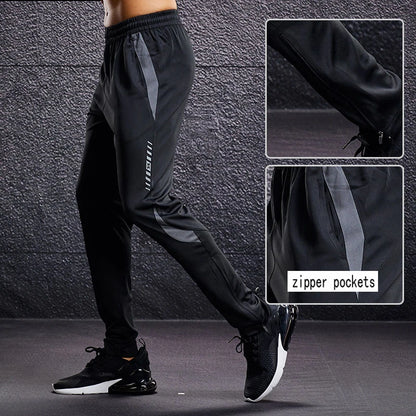 Men Sport Pants Running Pants With Zipper Pockets Soccer Training Jogging Sports Trousers Fitness Football Leggings Sweatpants - Smarsty
