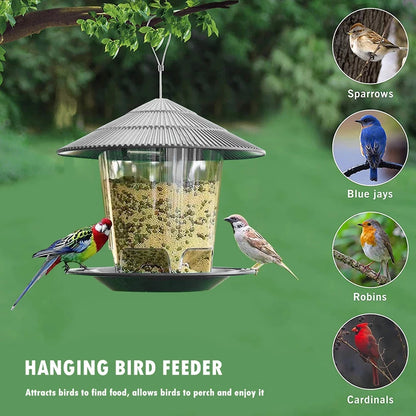 Transparent Plastic Bird Feeder for Wild Birds Hanging Station - Smarsty