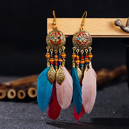 Trendy Bohemian Vintage Tassel Drop Earrings for Women - Smarsty