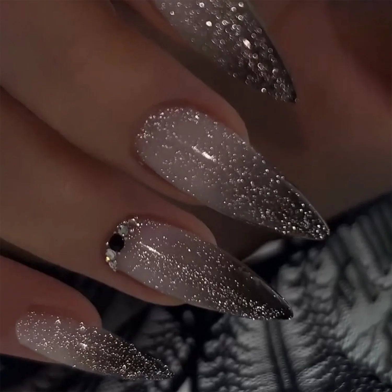24 Pcs Metallic Cat Eye French Press On Nails - Smarsty