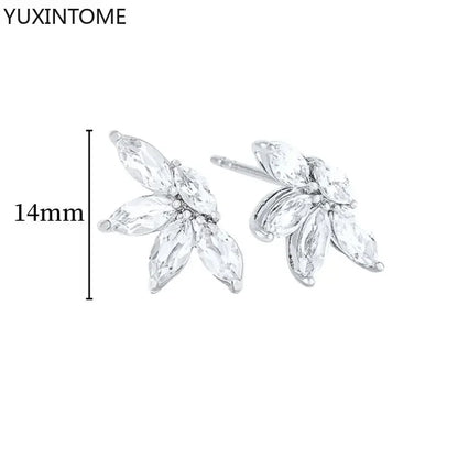 925 Sterling Silver Hoop Earrings White Crystal Luxury - Smarsty