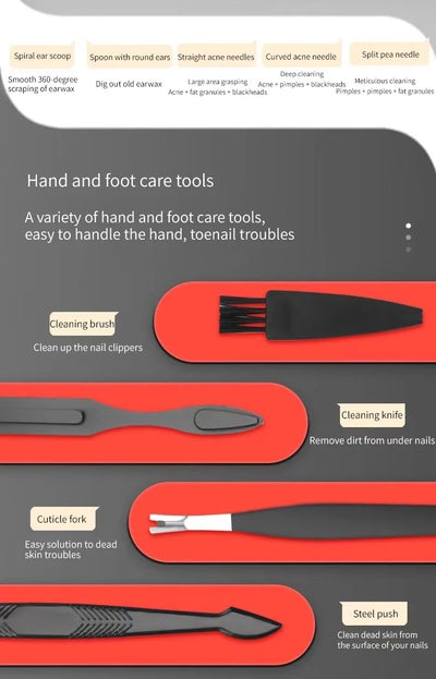 Nail Clipper Set Set Convenient Beauty Tools Nail Clipper Manicure Nail Trimmer Pedicure Knife Ear Peeling Knife Nail Manicure T - Smarsty