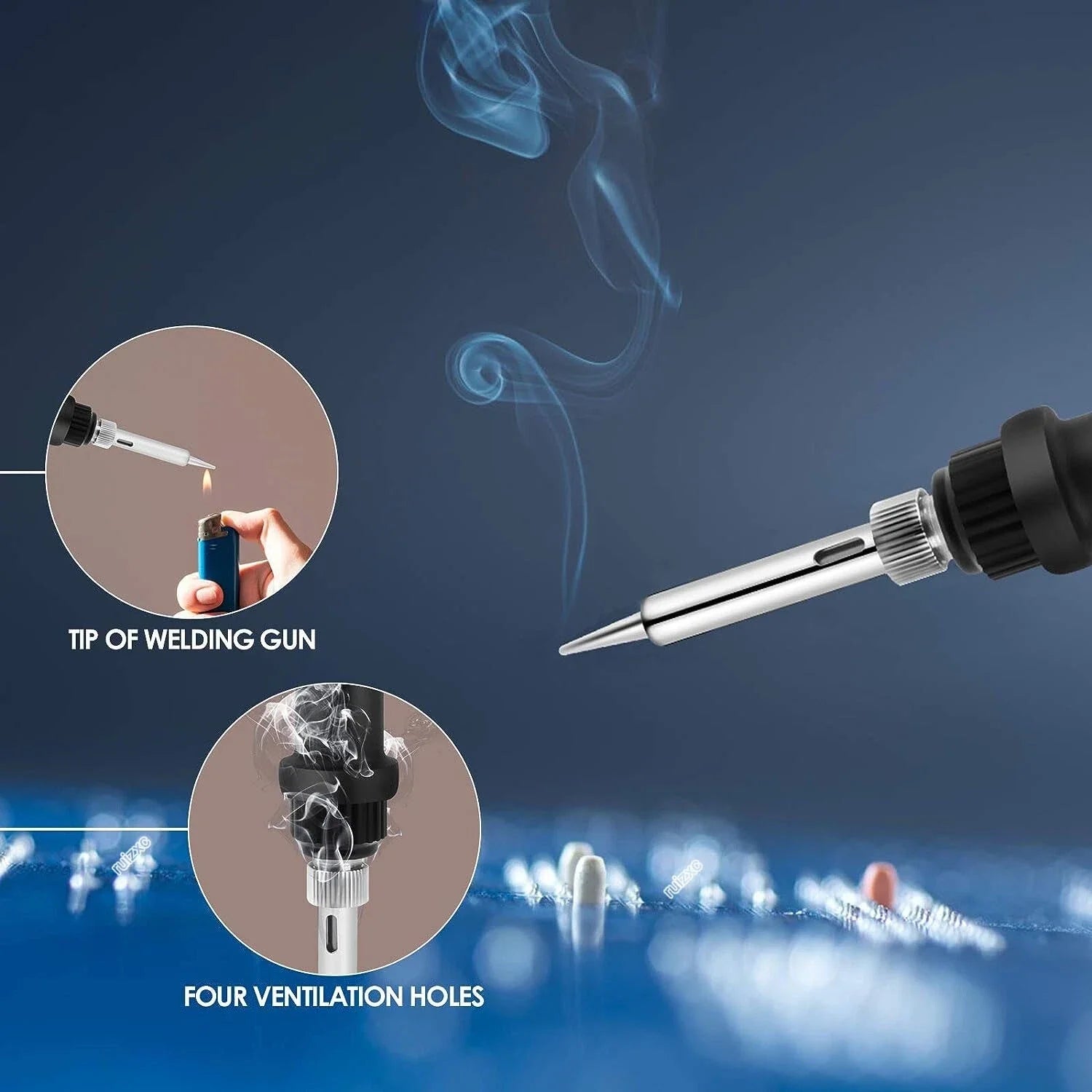 Electric Soldering Iron 80W Welding Gun Tool Kit Heat Pencil Repair Tools Adjustable Temperature Replaceable Soldering Iron Head