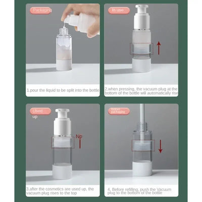 Clear Airless Pump Bottle for Travel Size Creams - Smarsty
