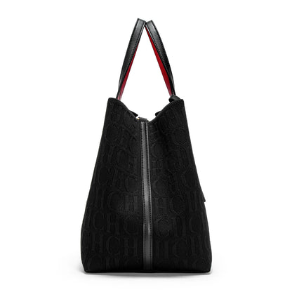 CHCH Tote Bag Large Capacity Black Knitted Shopping Bag - Smarsty