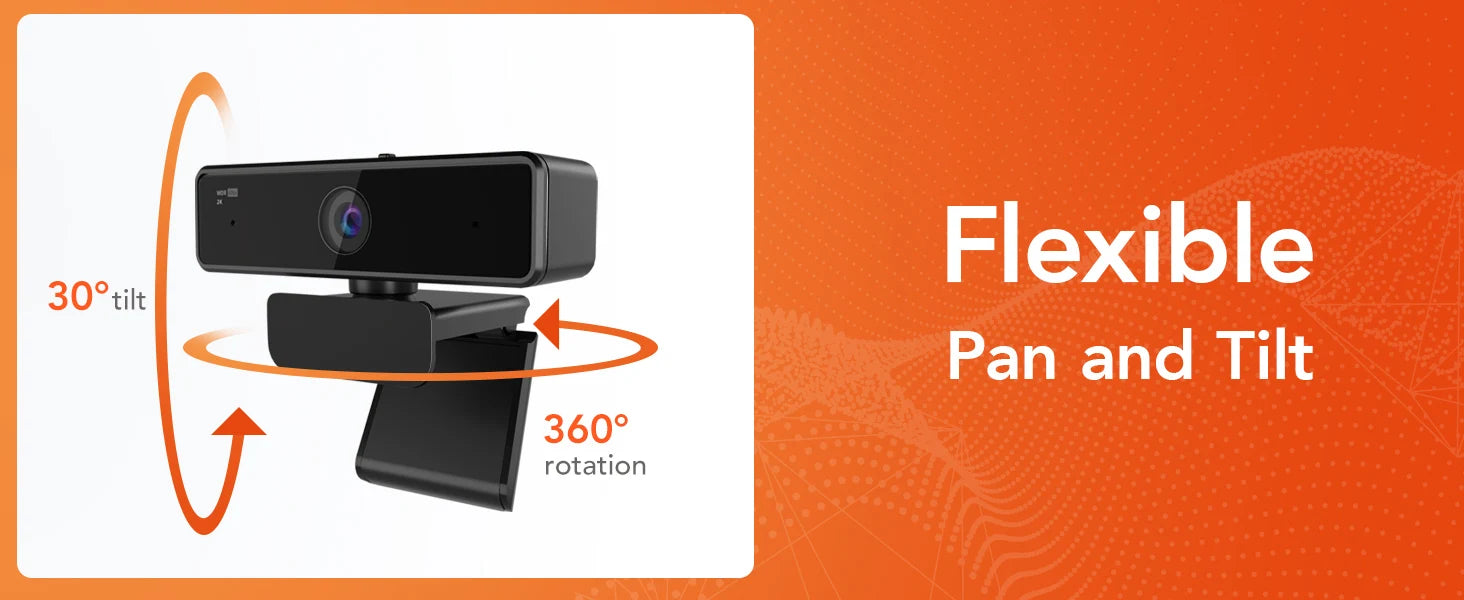 V11 2K Webcam for PC, 1080P 60FPS FHD 90° Web Camera with Microphone&Privacy Cover,USB Plug&Play for Mac/Laptop/Desktop/Computer