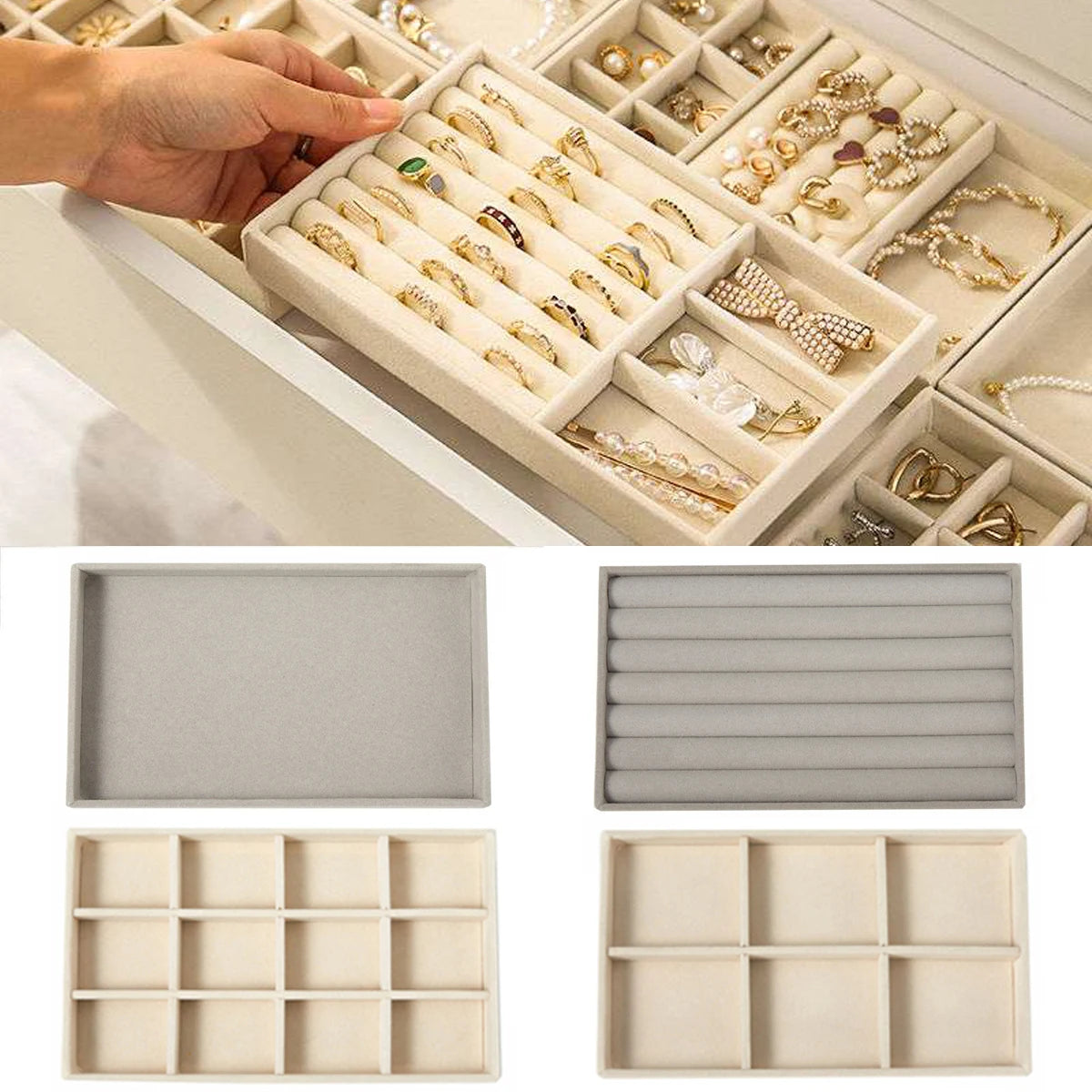 Velvet Jewelry Display Tray for Organized Storage - Smarsty