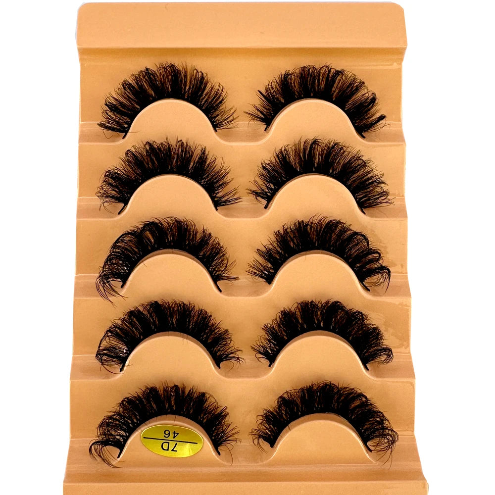 3D Natural Cat Eye False Eyelashes Fluffy Soft 5 Pairs - Smarsty