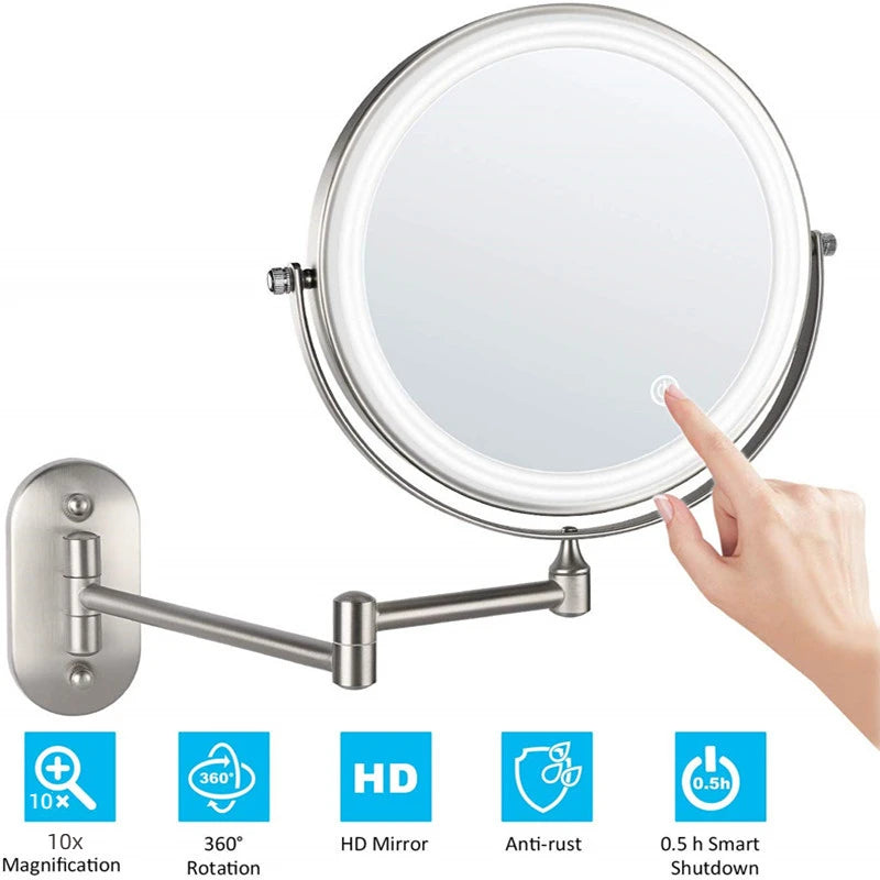 Wall Mounted Makeup Mirror with 10x Magnification - Smarsty