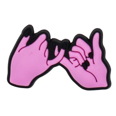 Hot Sales 1Pcs Pink Shoe Charms for Crocs Accessories Pin Shoe Wristband Croc Decorations Buckle Girls Women Party Gifts - Smarsty
